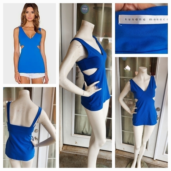 SUSANA MONACOSusana Monaco‎ V Neck Cutout Tank - Picture 1 of 2